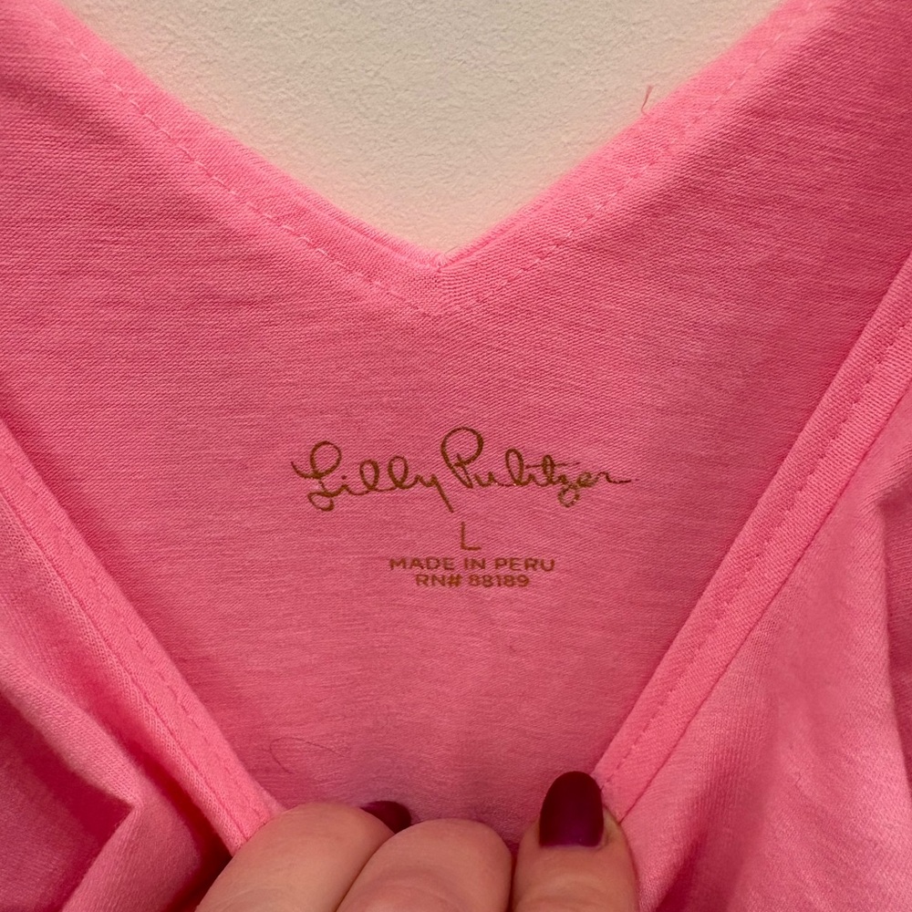 Lilly Pulitzer Pink Ruffle Tank Top - Picture 2 of 2